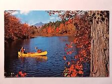 Canoeing On An Autumn Day  In New England Postcard picture