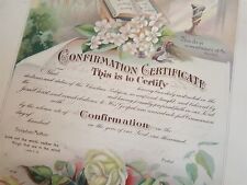 1918 antique CONFIRMATION CERT north weissport pa ANNA ELIZ ZELLERS harry sell picture