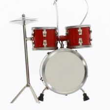 Miniature Red Drum Set Musical Instrument Realistic Ornament Drummer Gift picture