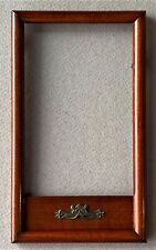 vintage elegant 4 1/4x7 solid reddish wood Edwardian frame c 1910 + glass picture