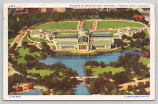 Chicago Illinois Museum of Science & Industry Posted 1938 White Border Postcard picture