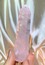 GORGEOUS GEMMY PINK GIRASOL ROSE QUARTZ POLISHED CRYSTAL POINT TOWER BRAZIL *1 picture