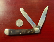 Boker Tree Brand Trapper 2 Blade Pocket Knife Brown Bone - MISSING SHIELD picture