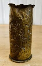 1916 PEMCO WW1 37 MM Trench Art Artillery Shell FLORAL ART NOUVEAU STYLE picture