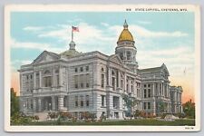 Vtg Post Card- State Capitol, Cheyenne Wyoming- B46 picture