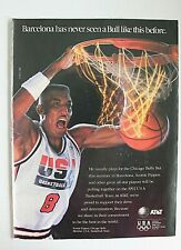 Scottie Pippen 1992 USA Basketball Barcelona Olympics AT&T Vintage Print Ad picture
