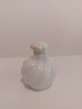 VTG 1930's Fenton DeVilbiss Glass White Opalescent Swirled Melon Perfume Bottle picture