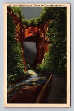 Natural Bridge VA-Virginia, Night Illumination The 4th Day, Vintage Postcard picture
