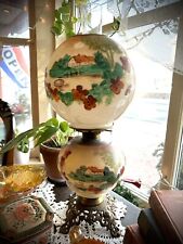 Antique Gone With The Wind Hurricane Parlor Lamp Hunting Oil picture