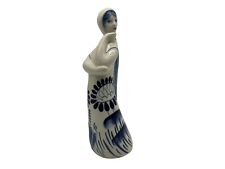 Ghezel Russian Porcelain Hand Painted Blue and White Vintage Woman Figurine picture
