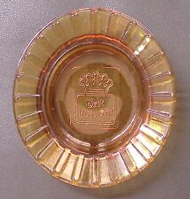 VINTAGE 1970s BEST WESTERN MOTEL ASHTRAY EMBOSSED AMBER GLASS ADVERTISING PROMO picture