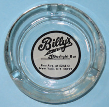 Vintage New York's Billy's Gaslight Bar Advertising Glass Ashtray picture