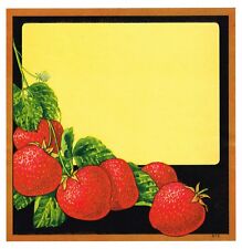 GENUINE CRATE LABEL VINTAGE STOCK STRAWBERRY COMMERCIAL ART C1940S ADVERTISING picture