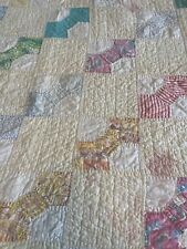 vintage hand made patch work quilts - bow tie, country farmhouse 60