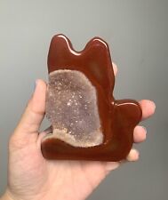 carnelian druzy cat carving 4.1 Inches 240 Grams From India picture