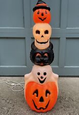 Vintage Empire Halloween Totem Pumpkins Ghost Cat Skull 32” Lighted Blow mold picture