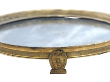 Gorgeous Antique 19th C French Empire Gilt Bronze Mirror Tray Centerpiece picture