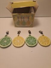 SET OF 4 FRUIT CITRIS TABLECLOTH WEIGHTS w/ CLIPS SET OF 4 picture