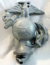Vintage USMC Marine Corps auto hood ornament mascot topper narow sanded alum USA picture