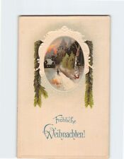 Postcard Fröhliche Weihnachten with Christmas Embossed Art Print picture
