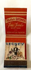 RARE 1940’S LEONE’S RESTAURANT, N.Y.C., SINCE 1906 FEATURE MATCHBOOK picture
