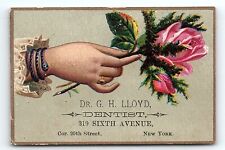 c1880 DR. G.H. LLOYD DENTIST 319 SIXTH AVE NEW YORK VICTORIAN TRADE CARD Z1447 picture
