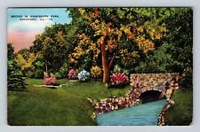 Rockford IL-Illinois, Bridge in Sinnissippi Park, Antique Vintage Postcard picture