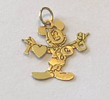 Vintage 14K Van Dell Disney Mickey Mouse I Love You Dainty Pendant Charm picture