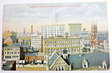 Dayton Ohio Birdseye View Business District Postcard 1908 picture