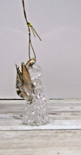 Vintage Crystal small little Angel Ornament for Christmas Tree w Gold wings picture