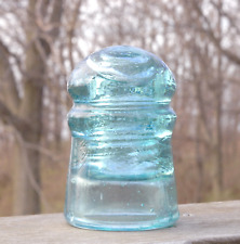 LIGHT BLUE CD 126 CROWN EMBOSSED BROOKFIELD CREB GLASS INSULATOR picture