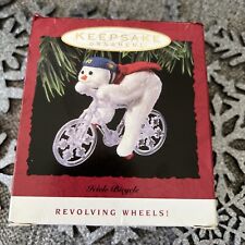 Hallmark Keepsake Ornament 1993 Icicle Bicycle Snowman Cycling Christmas Vintage picture