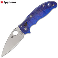 Spyderco Manix 2 CTS-BD1N Plain Blade Translucent Blue FRCP Handles C101PBL2 picture