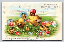 c1905 Anthropomorphic Dressed Chicks Eggs Novelty Easter P764 Debossed picture