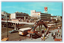 Guadalajara Mexico Postcard Pedestrian Bridge Across Busy Thoroughfare c1950's picture