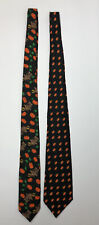 Two Vintage Pumpkin Themed Ties, Pumpkin - Scarecrow & Pumpkin  picture