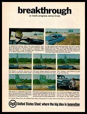 1967 USS Tri-Ten Steel Texas Highway IH-35 Sign Car Crash Tests Vintage Print Ad picture