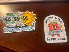 Two (2) Dutch Bros Stickers Rebels unite & Chasing waves     picture