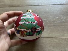 Beautiful 2018 Hand Painted Red Hand Blown Glass Christmas Tree Ornament picture