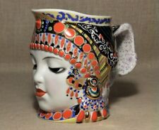 RARE Souvenir Cup Mug MILK Head author Danko LFZ Porcelain Gilding USSR Original picture