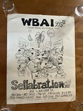 WBAI Radio Vintage Promotional Poster by RICK MEYEROWITZ  Sellabration 23” X 18” picture