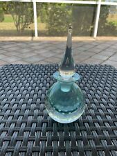 Vintage Green Art Glass Perfume Bottle with Stopper Dauber Bullicante Bubble picture