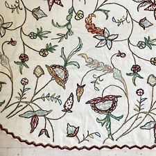 Vintage / Antique crewelwork crewel work embroidered wool textile curtain bedco picture