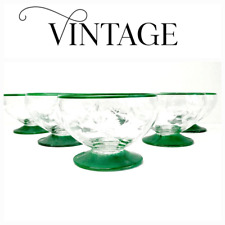 Vintage etched glasses cocktails sherbet set of 6 picture