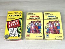 Vintage 1984 Addition & Phonics Flash Cards Golden Step Ahead  3 Packs picture
