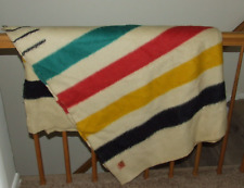 Hudson's Bay 4 Point Blanket Red Label 1917-1929 White with Stripes EXCELLENT picture