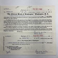 1961 U.S. House of Representatives Security Deposit Receipt - Rep. Ward Miller picture
