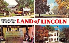 Springfield Illinois~Greetings~Land of Lincoln~1950s Postcard picture