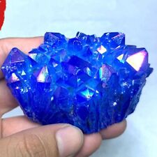150g A+++ Natural Aura Blue Titanium VUG Quartz Crystal Cluster Specimens Stone picture