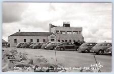 1948 RPPC PIKE'S PEAK AUTO HIGHWAY SUMMIT HOUSE*STEWART PHOTO*OLD CARS*POSTCARD picture